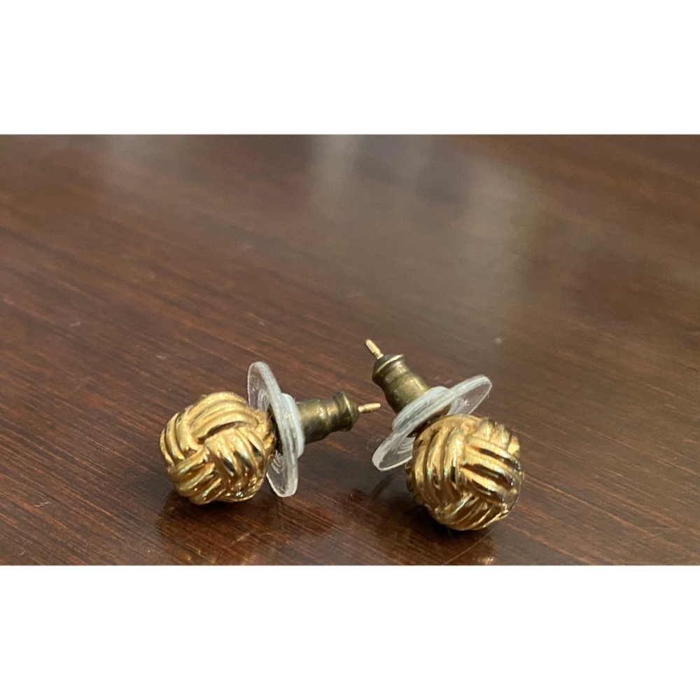 Gold Knot Stud Earrings